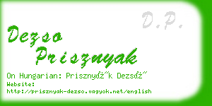 dezso prisznyak business card